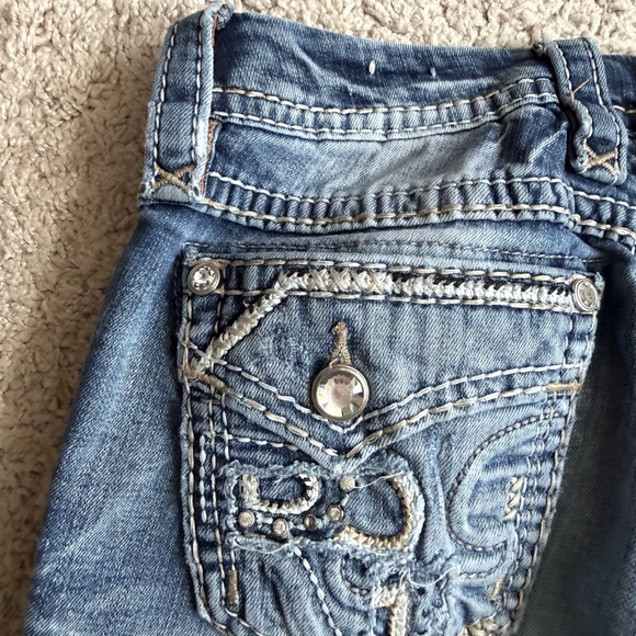 Rock Revival Jeans Womens Size 25 Skinny Stacia Rhinestone Thick Stitch denim - Picture 5 of 11